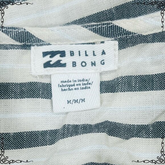 BILLABONG Faux Wrap Striped Romper with Pockets - Size M - Picture 7 of 9